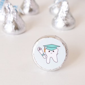 Pegatinas de puntos de graduación dental / Clase de 2024 / Pegatinas de besos / Favores de fiesta de graduación / Regalos de higiene dental