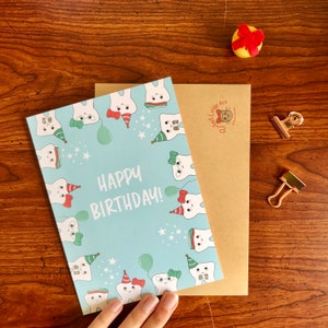 Carte d'anniversaire dentaire | Carte d'hygiéniste dentaire | Cadeau dentiste | Assistante dentaire | Carte de voeux vierge
