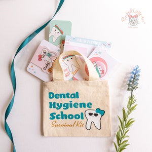 Dental Hygiene School Survival Kit Mini Tote Bag | Dental Hygienist | Mini Tote Bags | Dental Hygiene Student