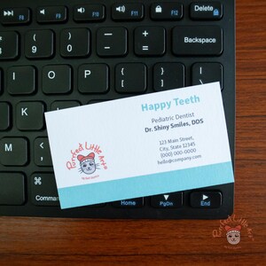Custom Dental Business Card | Pediatric Dentist | Dental Office | Dental Art