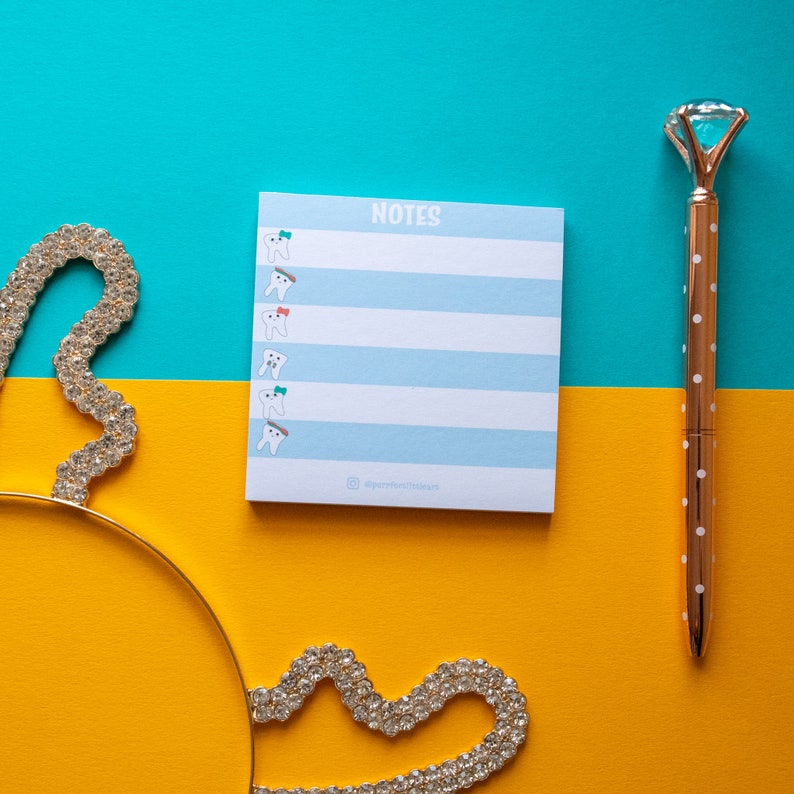 Personalized Teeth memo pad Tear off notepad Gift for Hygienist Dental memo pad