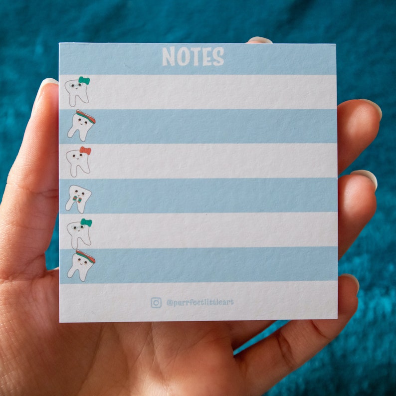 Personalized Teeth memo pad Tear off notepad Gift for Hygienist Dental memo pad