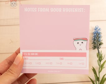 Hygienist Notes Notepad: Dental Appointment Reminder (4x4/4x5)