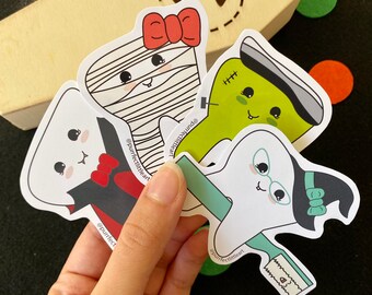 Tooth Halloween Sticker Pack | Dental Hygienist Halloween Stickers | Dentist Gift | Pediatric Dentist