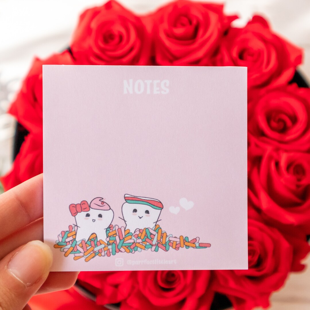 Personalized Dental Valentines Notepad NOT Sticky Notes Pediatric
