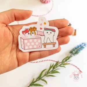 Pegatina de regalo dental / Linda pegatina dental de San Valentín / Regalo de higienista dental / Papelería dental / Regalo de dentista