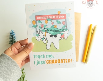 Dental Graduation Card: Class of 2026 Tooth Congratulations (A7 Size)