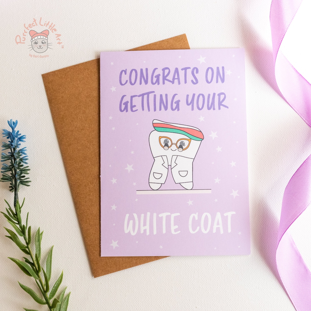 Dental White Coat Ceremony Dental Student Card Dental School Etsy