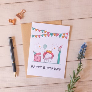 Carte d'anniversaire dentaire | de dent | Dentiste | Carte d'hygiéniste dentaire | Carte d'assistant dentaire