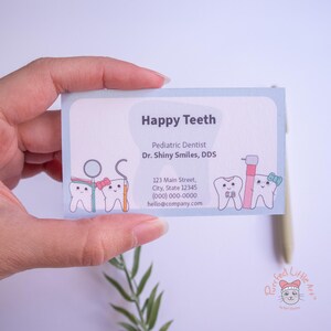 Dental Business Card | Pediatric Dentist | Dental Office | Dental Art