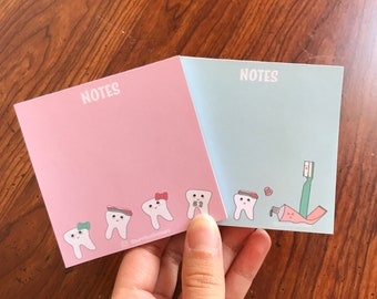 Zestaw 2 notesów stomatologicznych | Notatnik z odrywanym napisem | Higienistka stomatologiczna | Prezent dla dentysty