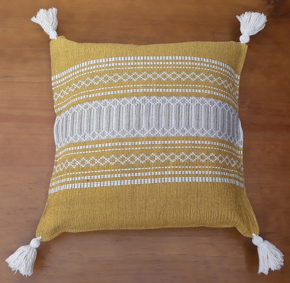 Cushion Cover 19 X 19 Mustard Color Handmade Cushion Cotton Cushion. Etsy