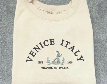Venice Italy Graphic Embroidered Sweatshirt
