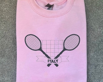 Italy Tennis Graphic Embroidered Sweatshirt