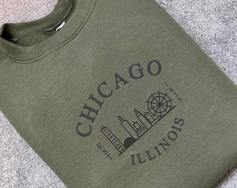 Chicago Illinois Embroidered Sweatshirt
