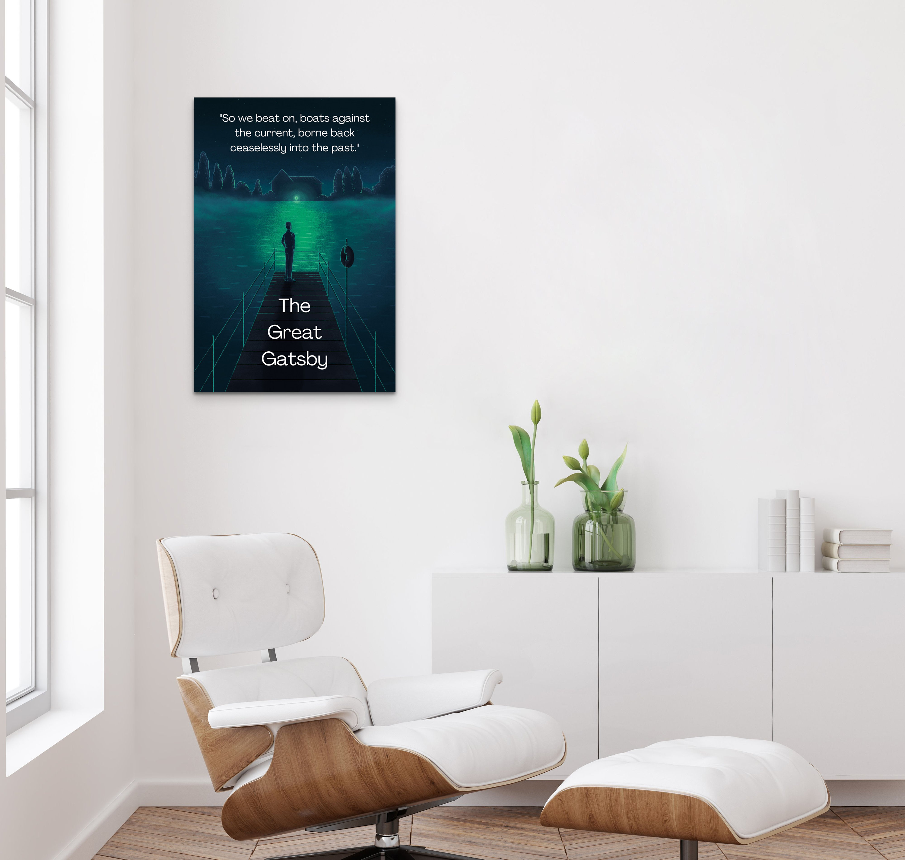 The Great Gatsby Digital Vertical Poster, F Scott Fitzgerald, Green ...