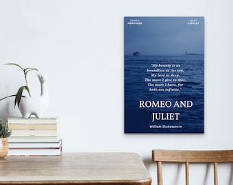 Romeo and Juliet Infinite Love Digital Poster, Shakespeare, English Classroom, Play, Sea, Moody, Capulet, Montague, Romance, 13 x 19 in
