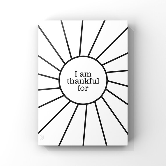 I Am Thankful for // Printable Worksheet 1 Page // Instant - Etsy