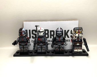 Set of 5 THE BAD BATCH with ECHO Star Wars Minifigures Stands Clone Wars 99