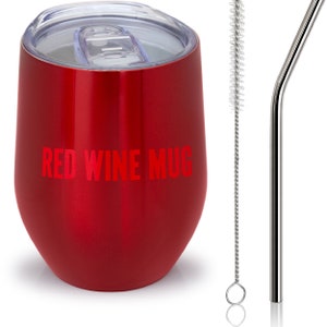 12oz Stainless Steel Wine Glass - Wine Tumbler With Lid - Insulated Tumbler Wine Cup - Spill-Proof Travel Wine Glass - Ideal Wine Gift