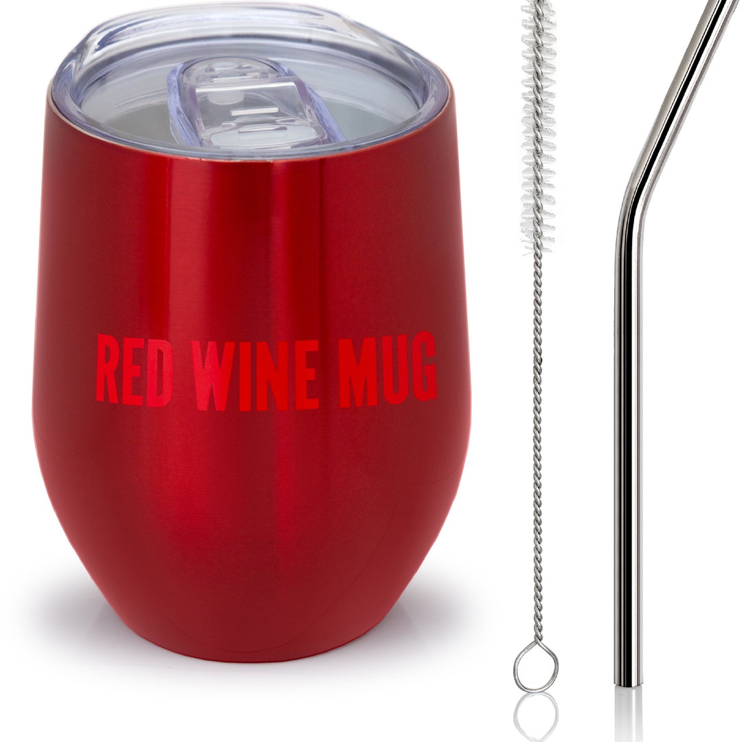 12oz Stainless Steel Wine Glass Wine Tumbler With Lid Etsy