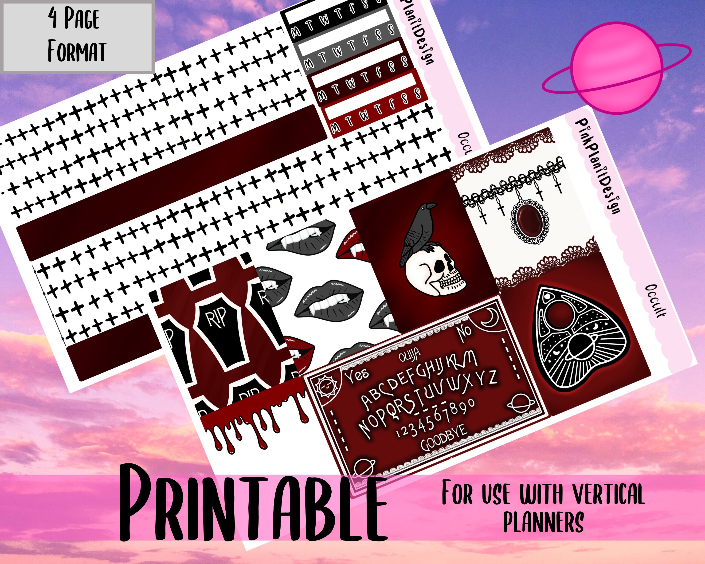 PRINTABLE Weekly Planner Kit OCCULT Vertical Layout DIY - Etsy