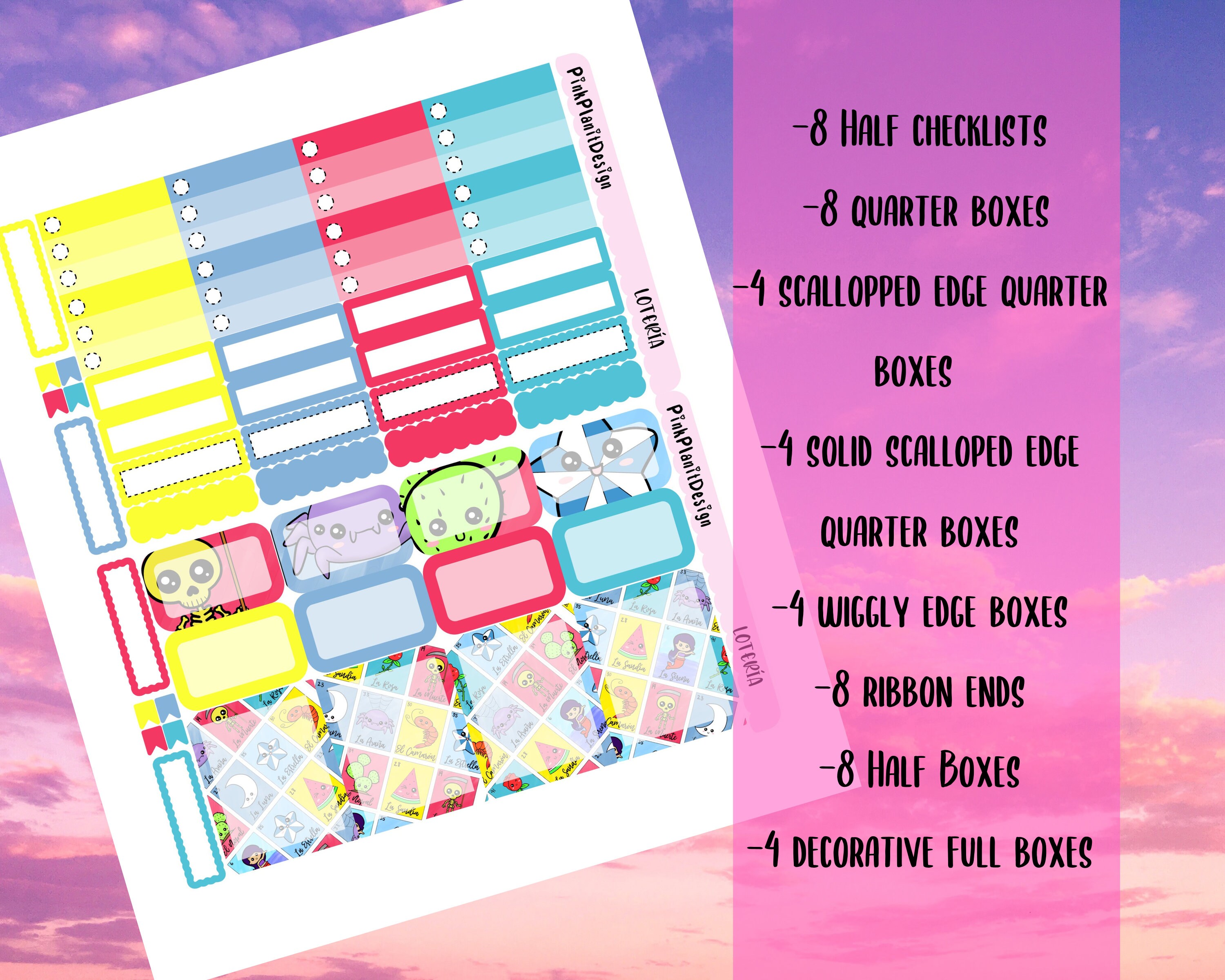 PRINTABLE Weekly Planner Kit Lotería DIY Planner Stickers | Etsy