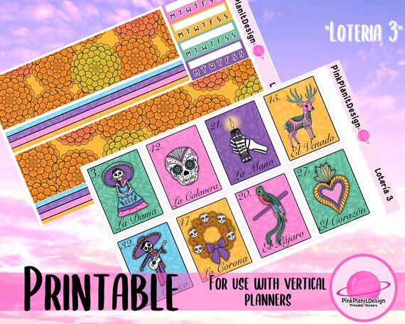 PRINTABLE Weekly Planner Kit Lotería 3 DIY Planner Stickers - Etsy