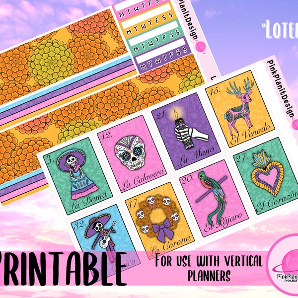Printable Dia De Los Muertos Loteria Etsy