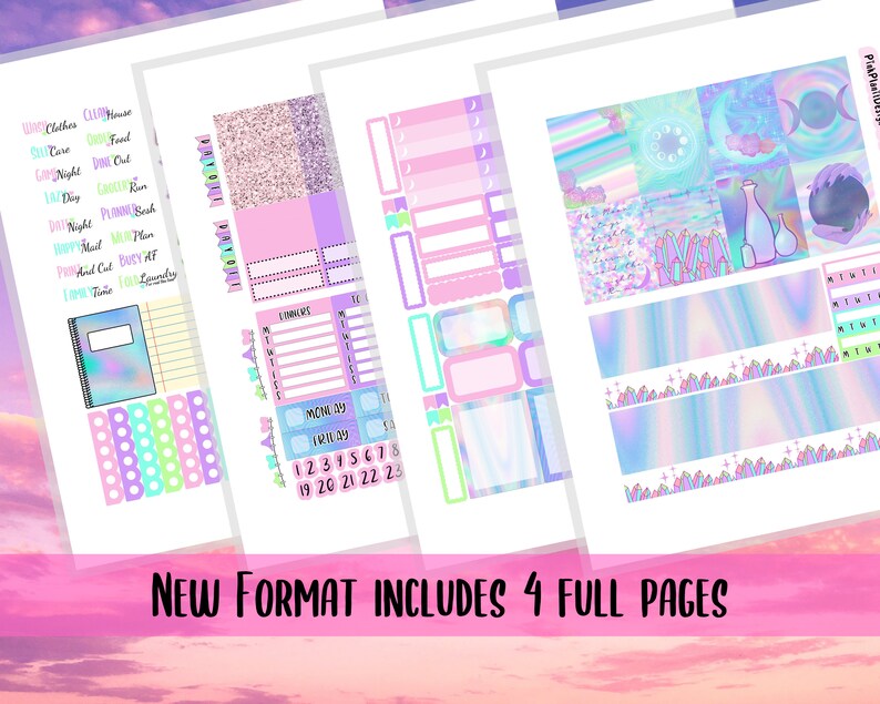 PRINTABLE Weekly Planner Kit Vertical Layout Ethereal DIY Etsy