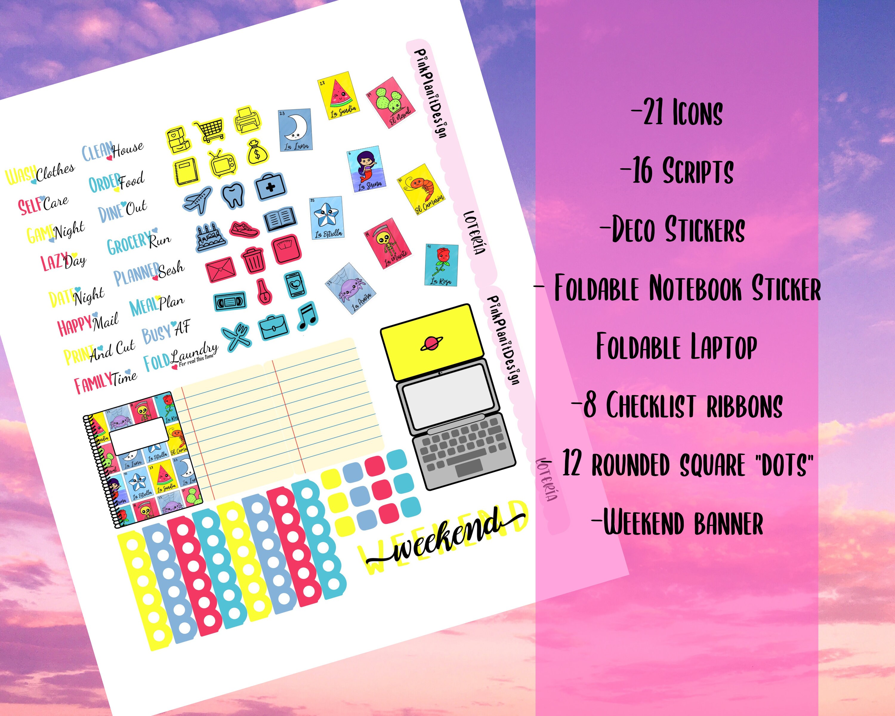 PRINTABLE Weekly Planner Kit Lotería DIY Planner Stickers | Etsy