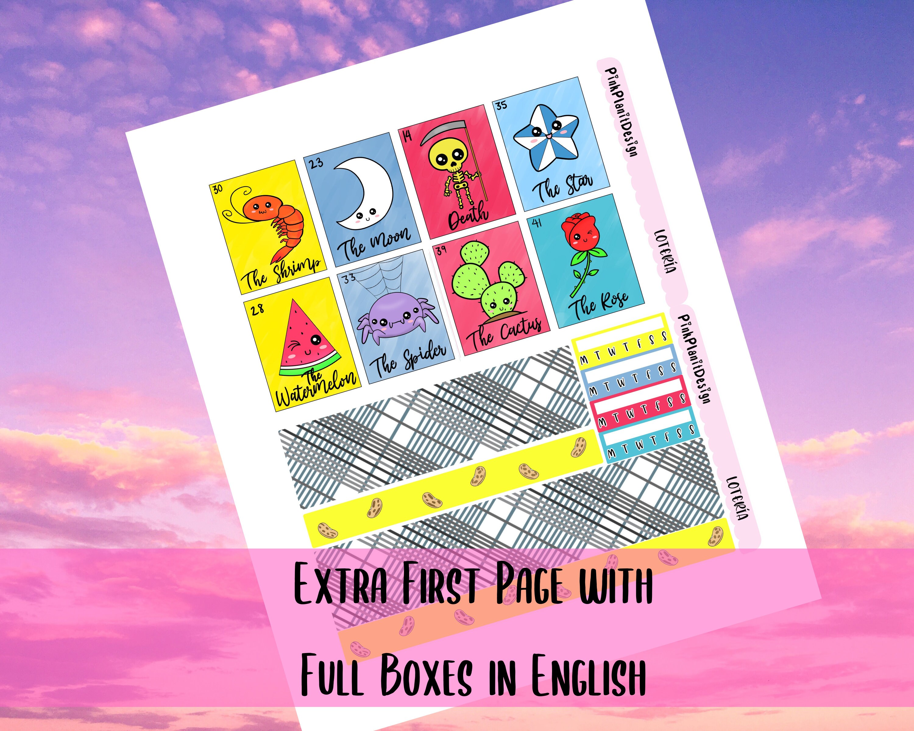 PRINTABLE Weekly Planner Kit Lotería DIY Planner Stickers | Etsy