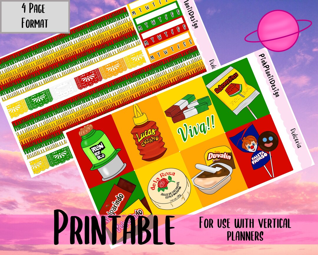 PRINTABLE Vertical Weekly Planner Kit DULCERIA DIY Planner Etsy