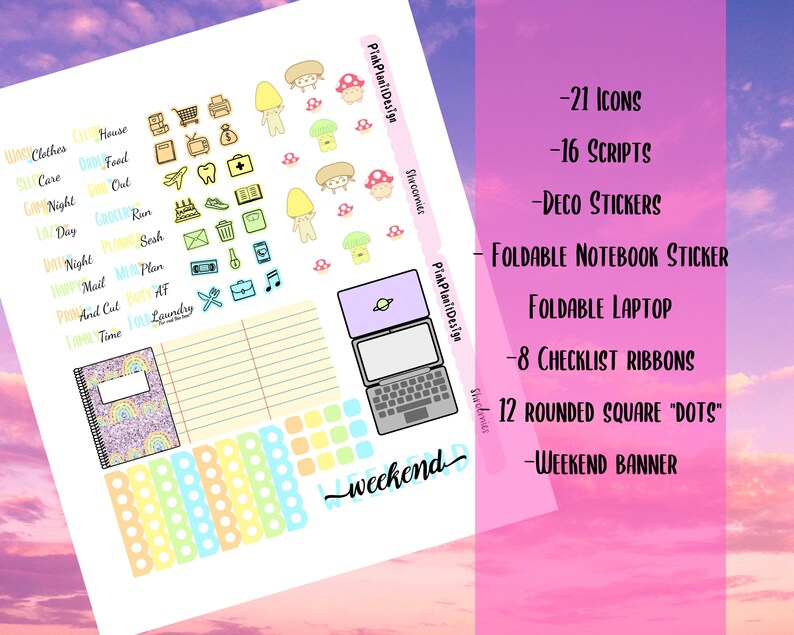 PRINTABLE Weekly Planner Kit SHROOMIES DIY Planner Stickers Etsy