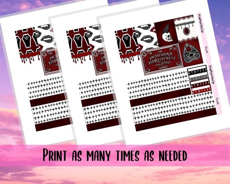 PRINTABLE Weekly Planner Kit OCCULT Vertical Layout DIY - Etsy