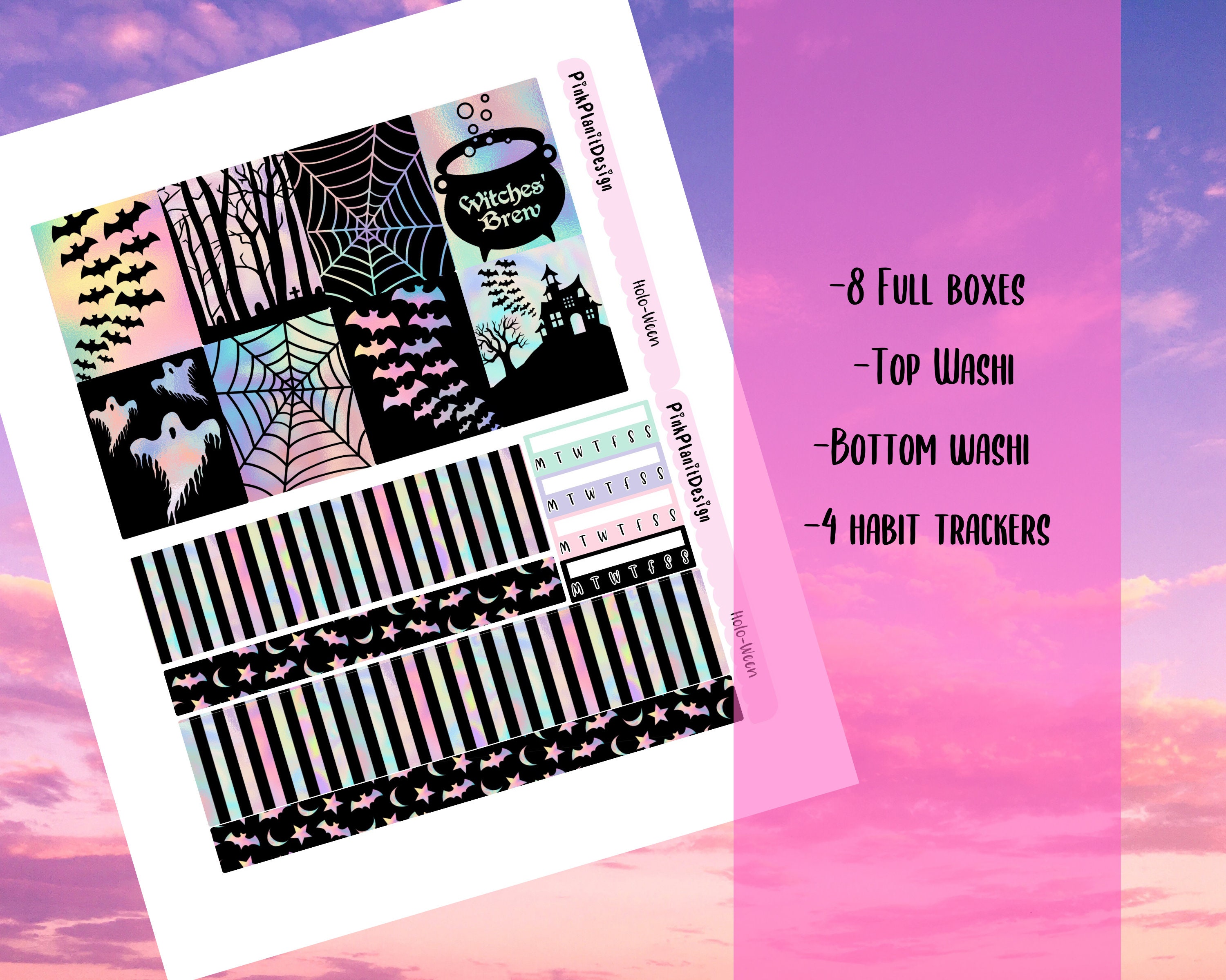 PRINTABLE Weekly Planner Kit Vertical Layout Holoween DIY Etsy