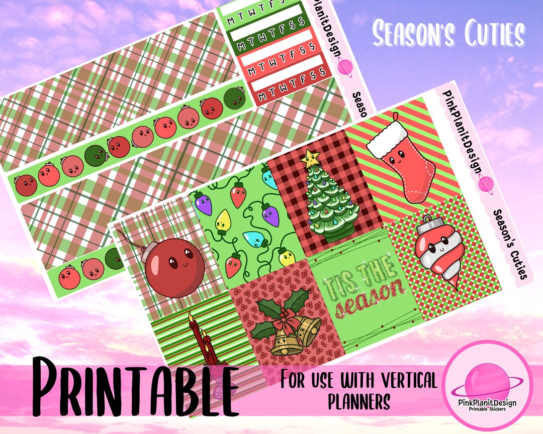 PRINTABLE Weekly Planner Kit SEASON'S CUTIES Diy Planner Stickers