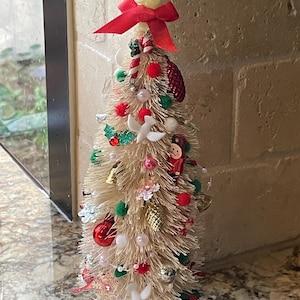 Miniature Cream Decorated  Christmas Tree