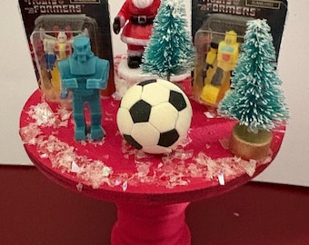 Miniature Christmas Table with Miniature Toys