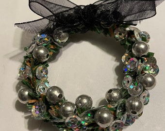 Miniature Haunted House Sparkly Wreath