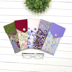 Soft Padded Cotton Eyeglasses Case with Flap Closure