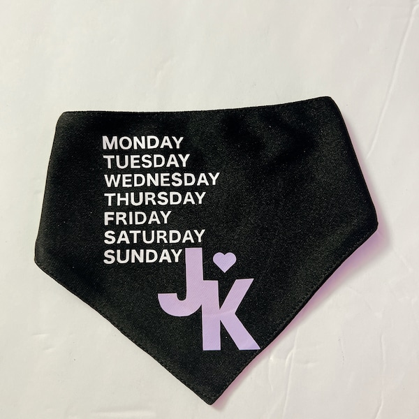 BTS Jungkook Kpop, Seven Pet Bandana, Jung Kook JK Pet Bandana, Bangtan,  7 Days a Week Jungkook, 7 Pet Bandana, K Pop Pet Bandana