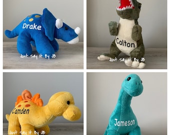 Personalized Plush Dinosaur, Plush Dinosaur, Custom Dinosaur, Dinosaurs, Plush dinosaur toy, Dinosaur stuffed animal, Custom Dinosaur Gift