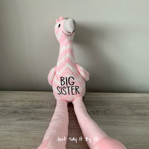 Big Sister Flamingo Plush,  Flamingo Stuffed Animal, Big Sister Gift, Big Sister Flamingo, Big Sister Announcement