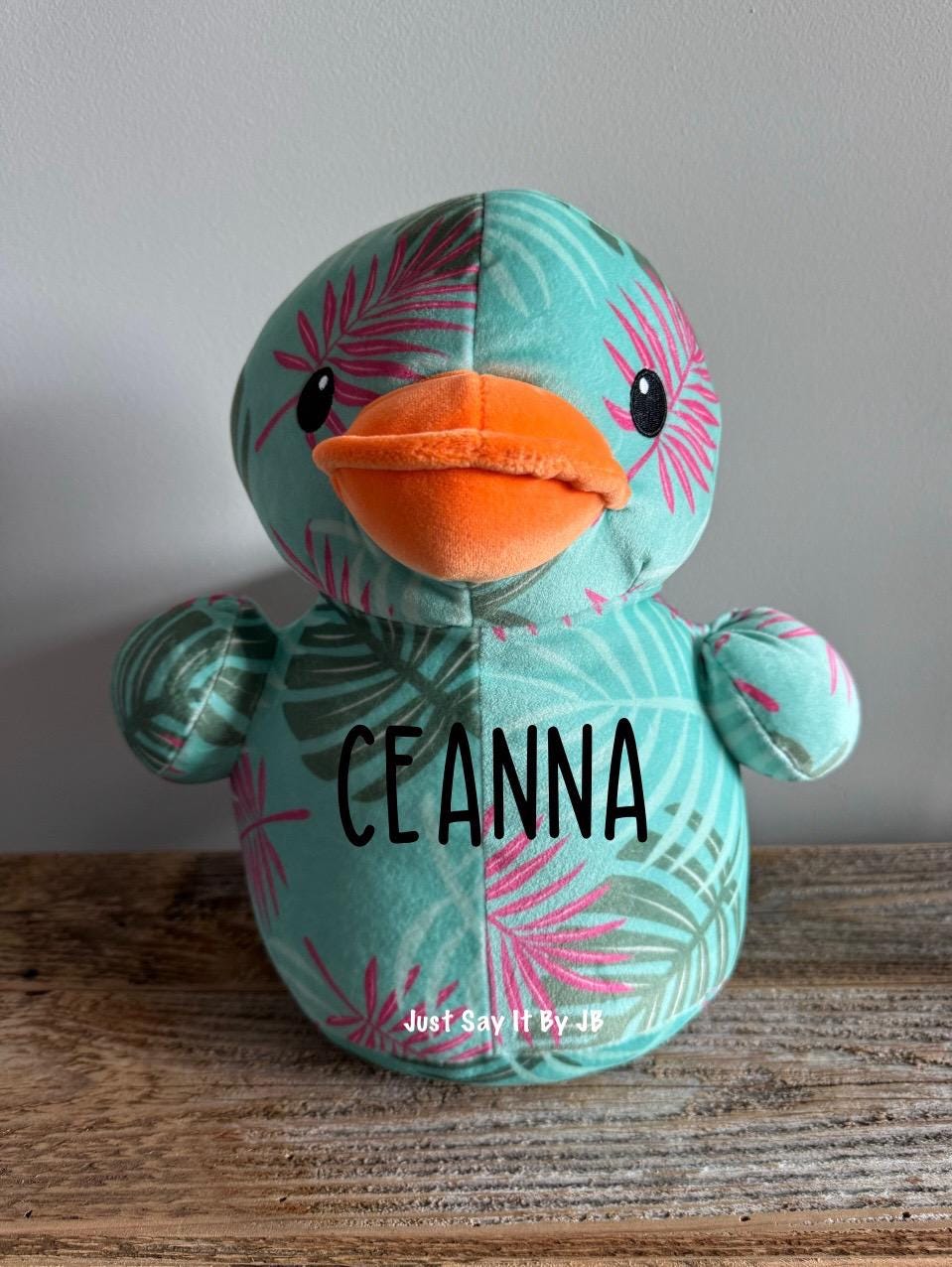 Customized Ducks 13 Inch Personalized Plush Floral Duck, Custom Floral Duck ...