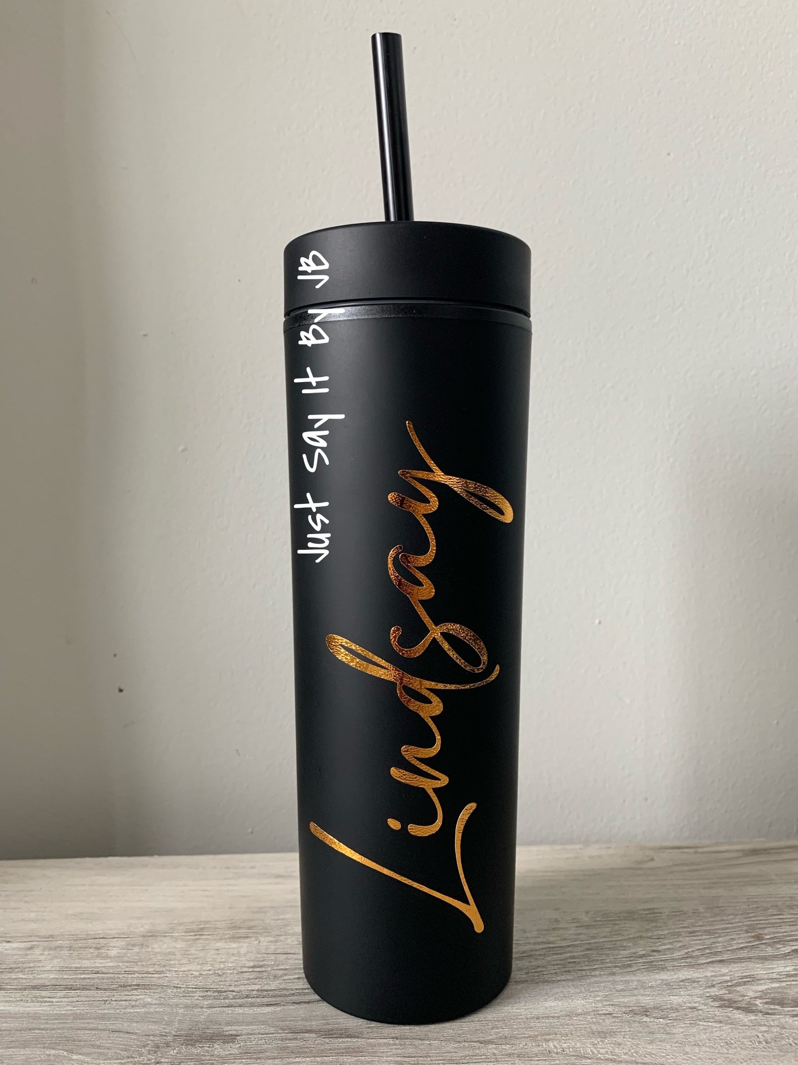 Personalized Matte Black Tumbler Personalized Tumbler Etsy