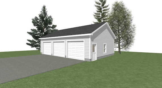 GARAGE PLANS : 40 X 26 - 3 Car Garage Plans - 10' Wall - 6 GARAGE PLANS : 40 X 26 - 3 Car Garage Plans - 10' Wall - 6