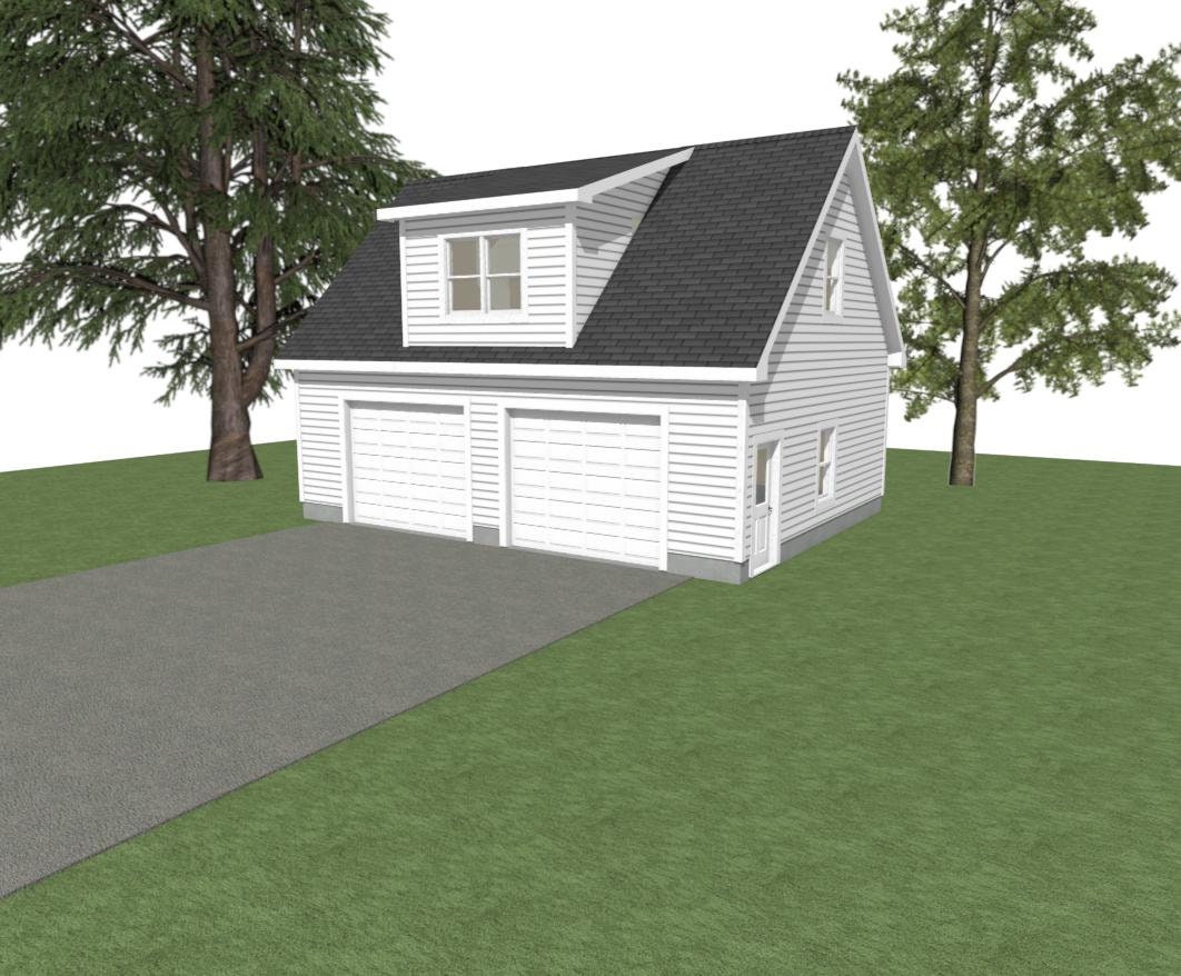 GARAGE PLAN : 32 X 24 2 Car Garage Plans 12/12 Pitch Studio Above - Etsy
