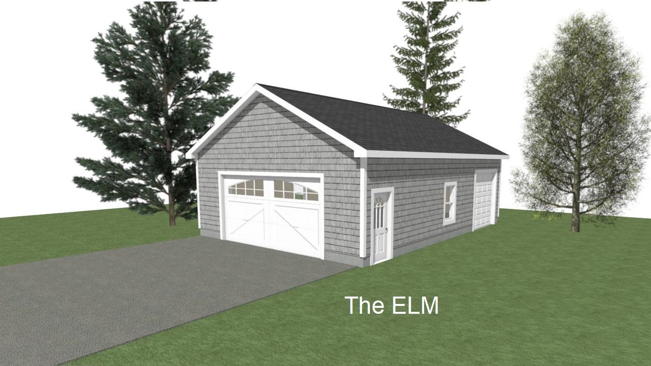 2-car Garage Plans: 26 X 36, 10' Wall, the ELM (digital