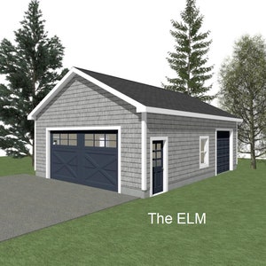 GARAGE PLAN : 24 x 32 - 2 Car Garage Plans - 1 Door - 10&#39; Wall - 4/12, 6/12 and 8/12